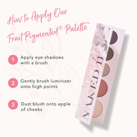 100% PURE model applying eyeshadow and blush showing easy everyday to evening transition