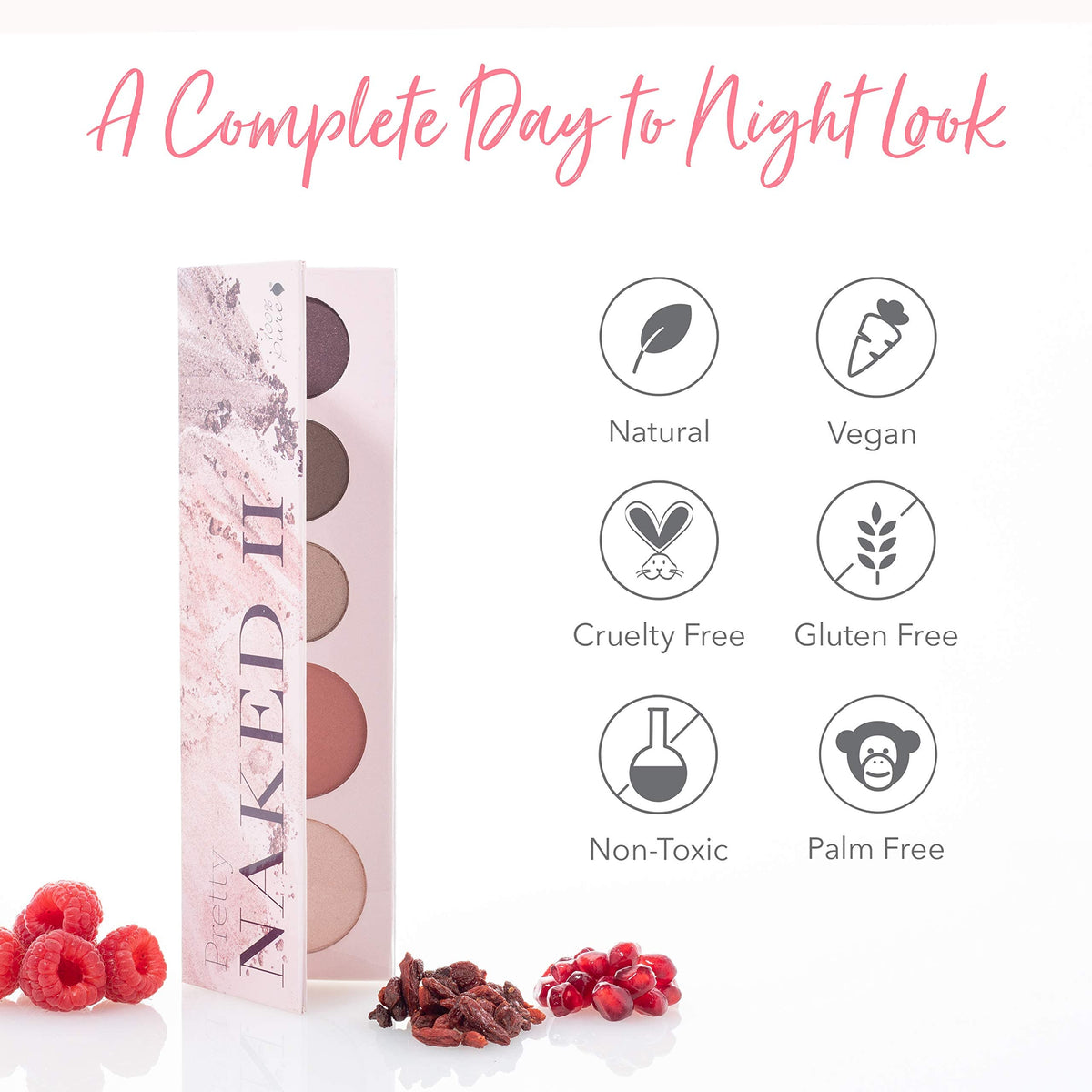 100% PURE rosehip and acai ingredient shot suggesting antioxidant skincare benefits