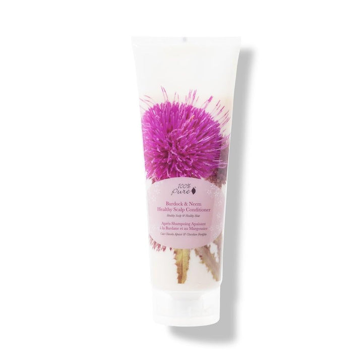 100% PURE front bottle view showing conditioner label and benefits