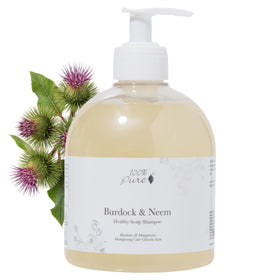 100% PURE front bottle showing label and bottle benefit for scalp health