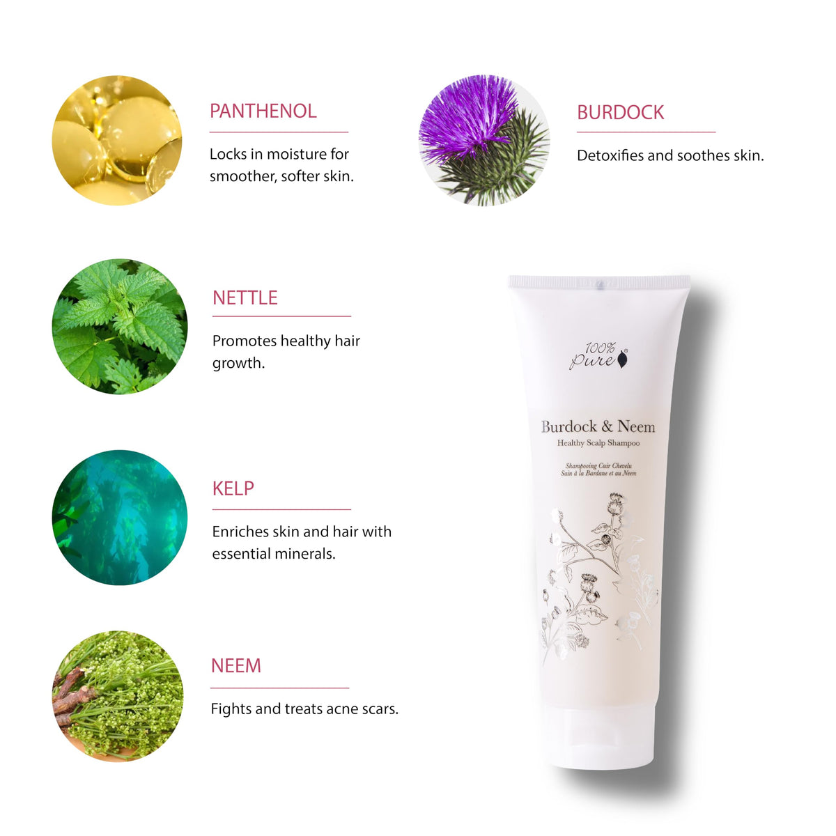 100% PURE creamy foam texture close-up, demonstrates gentle lather and moisturizing action