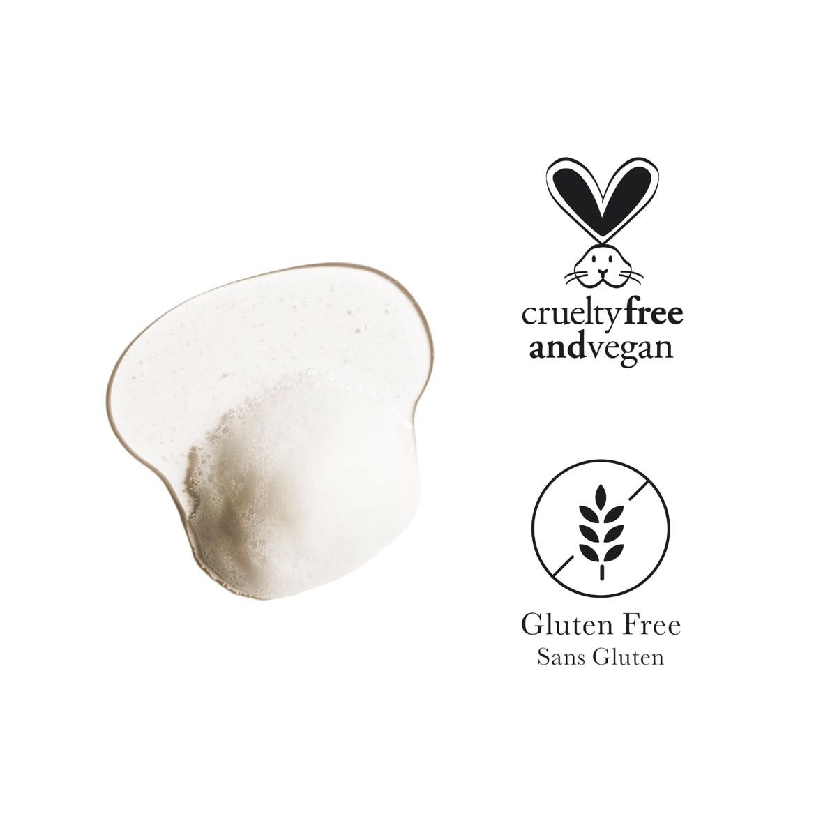 100% PURE lather on hand showing gentle cleanse and scalp comfort