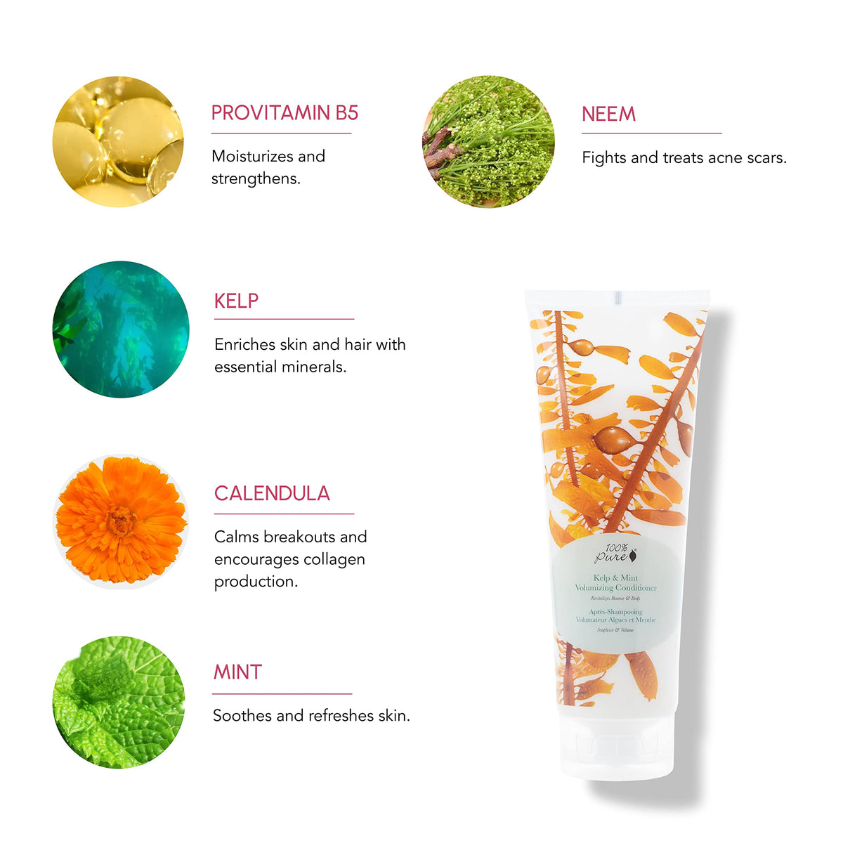 100% PURE creamy conditioner texture demonstrating hydration