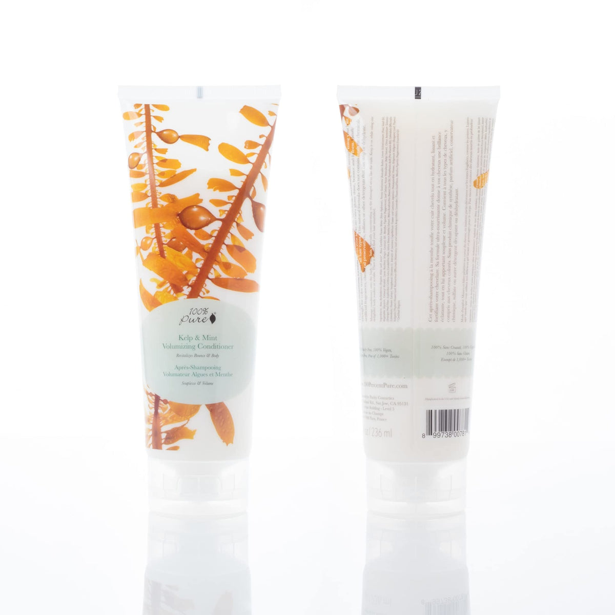 100% PURE bottle staged on bathroom shelf for clean-beauty routine inspiration