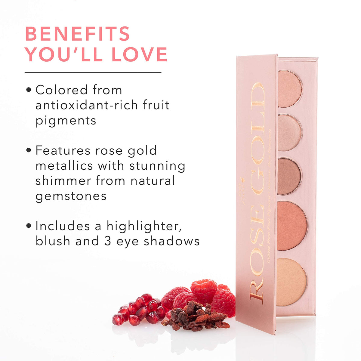 100% PURE shimmer texture close-up highlighting metallic finish and blendable formula