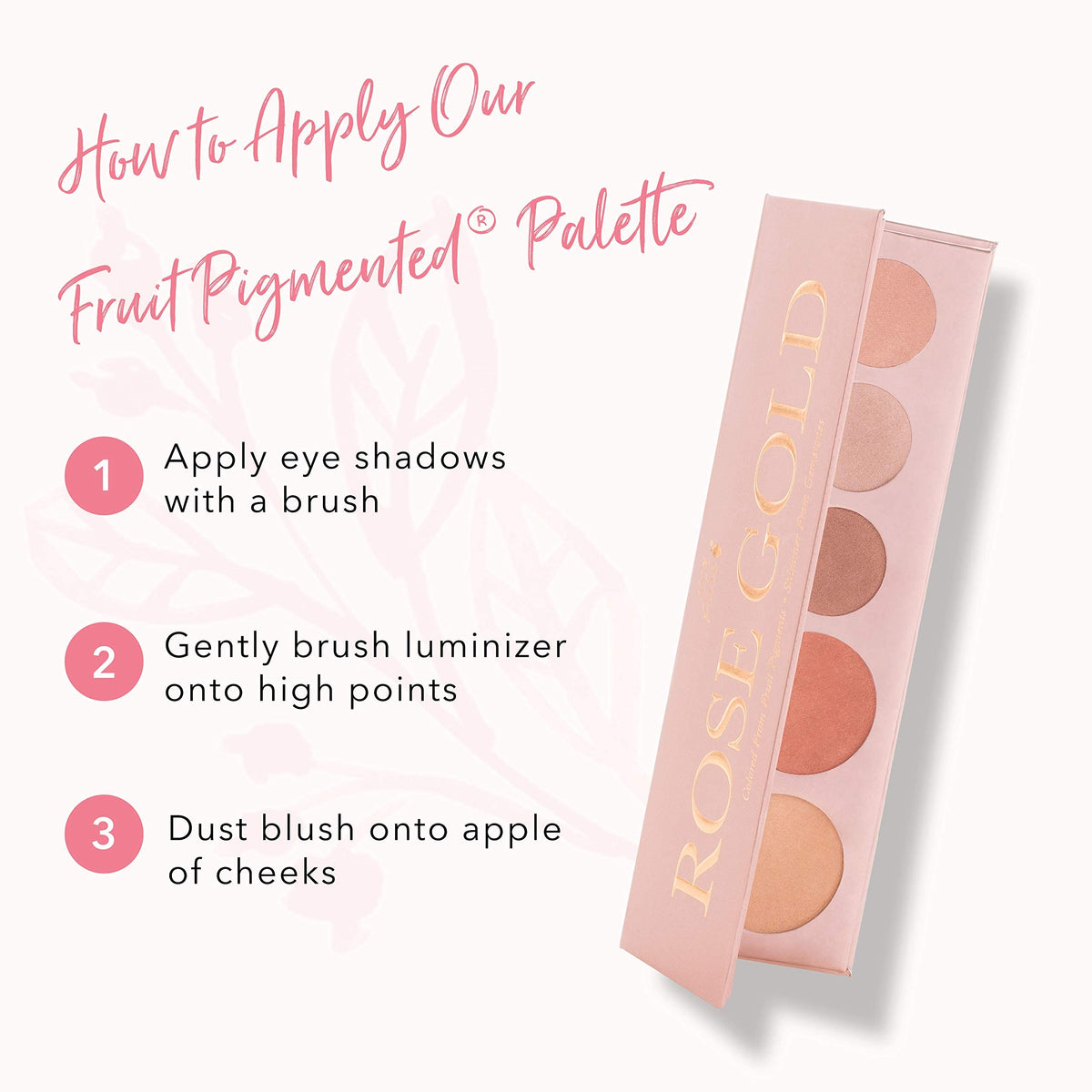100% PURE palette styled on vanity to show lifestyle use and everyday glam