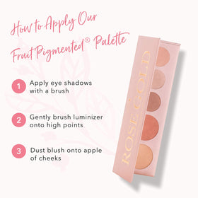 100% PURE palette styled on vanity to show lifestyle use and everyday glam