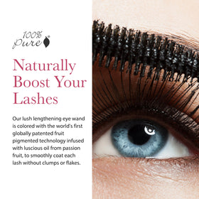 100% PURE wand close-up with tapered oval tip for precise, buildable lash application