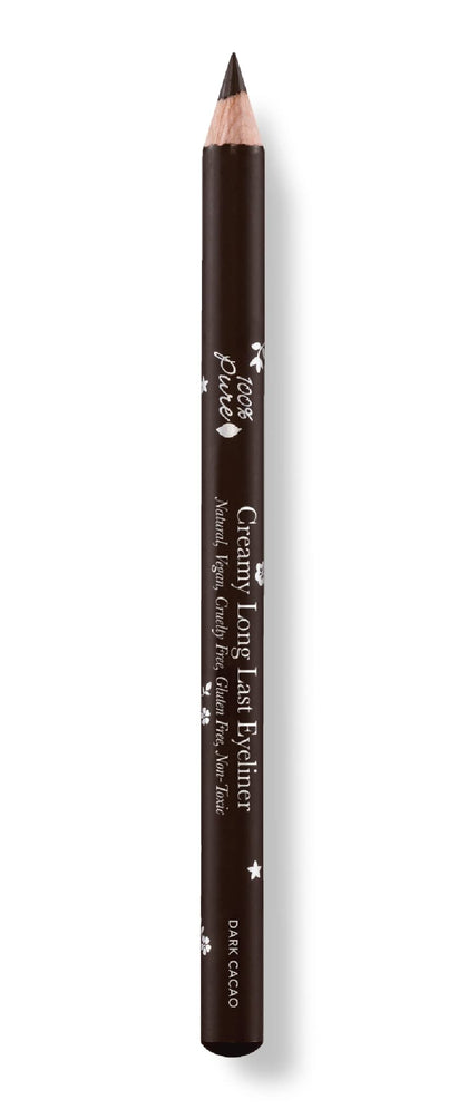 100% PURE front packaging showing dark cacao eyeliner, clear product identity and benefit