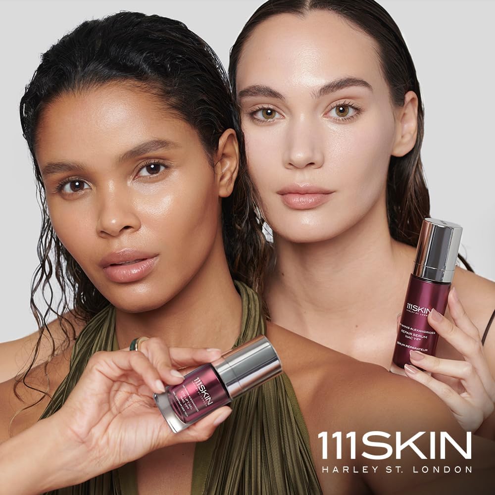 111SKIN nighttime routine scene with patches showing relaxing pre-sleep ritual