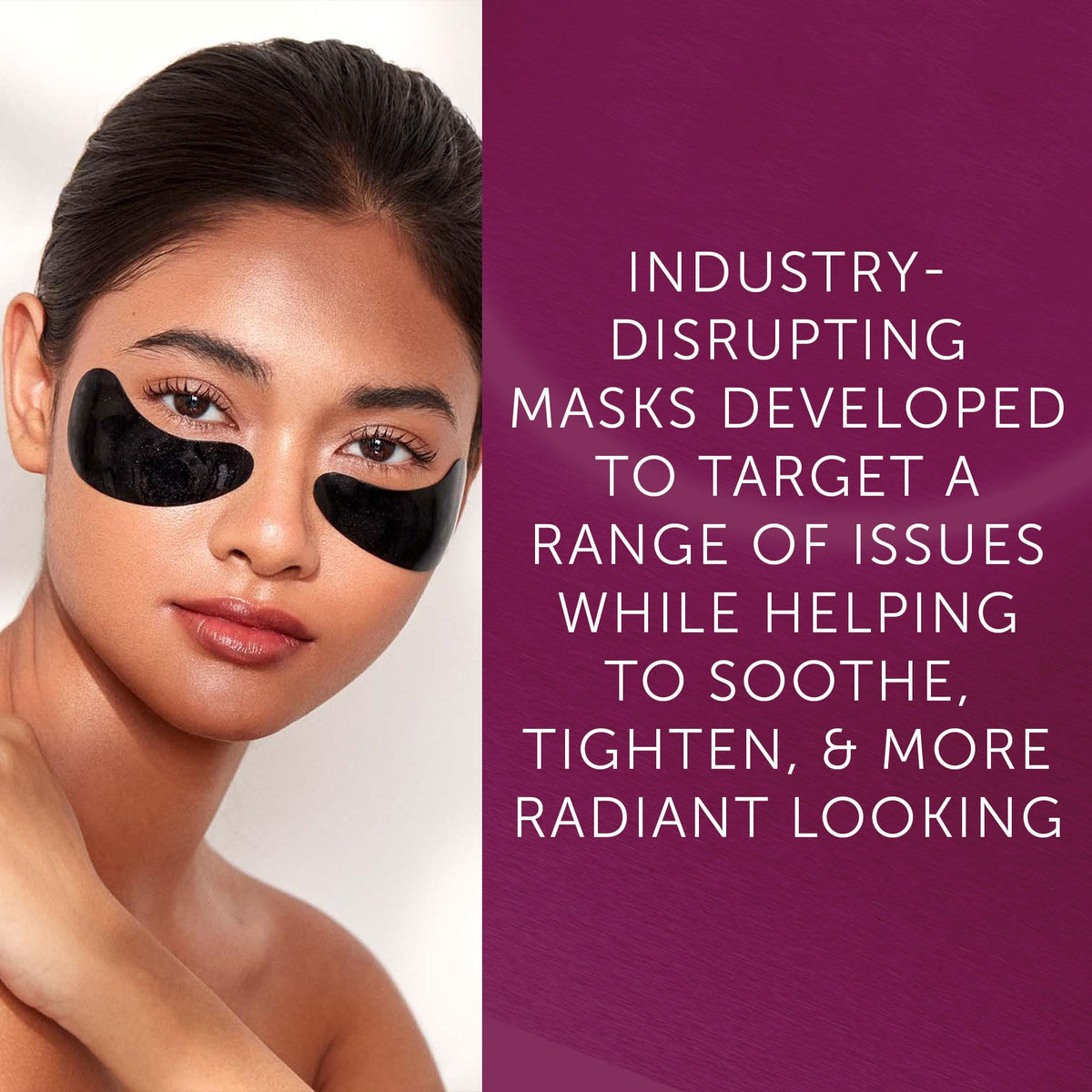 111SKIN patches applied under eye demonstrating immediate smoothing and hydration