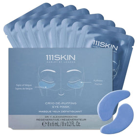 111SKIN front packaging showing the blue cryo de-puffing eye masks for quick refresh