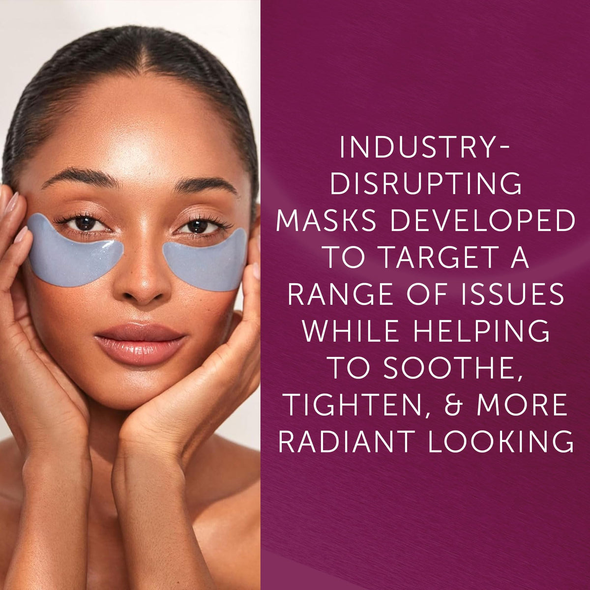 111SKIN demonstration of patch applied under eye delivering immediate cooling effect