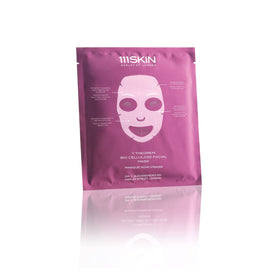111SKIN model wearing the Y Theorem mask demonstrating contour fit and immediate cooling effect