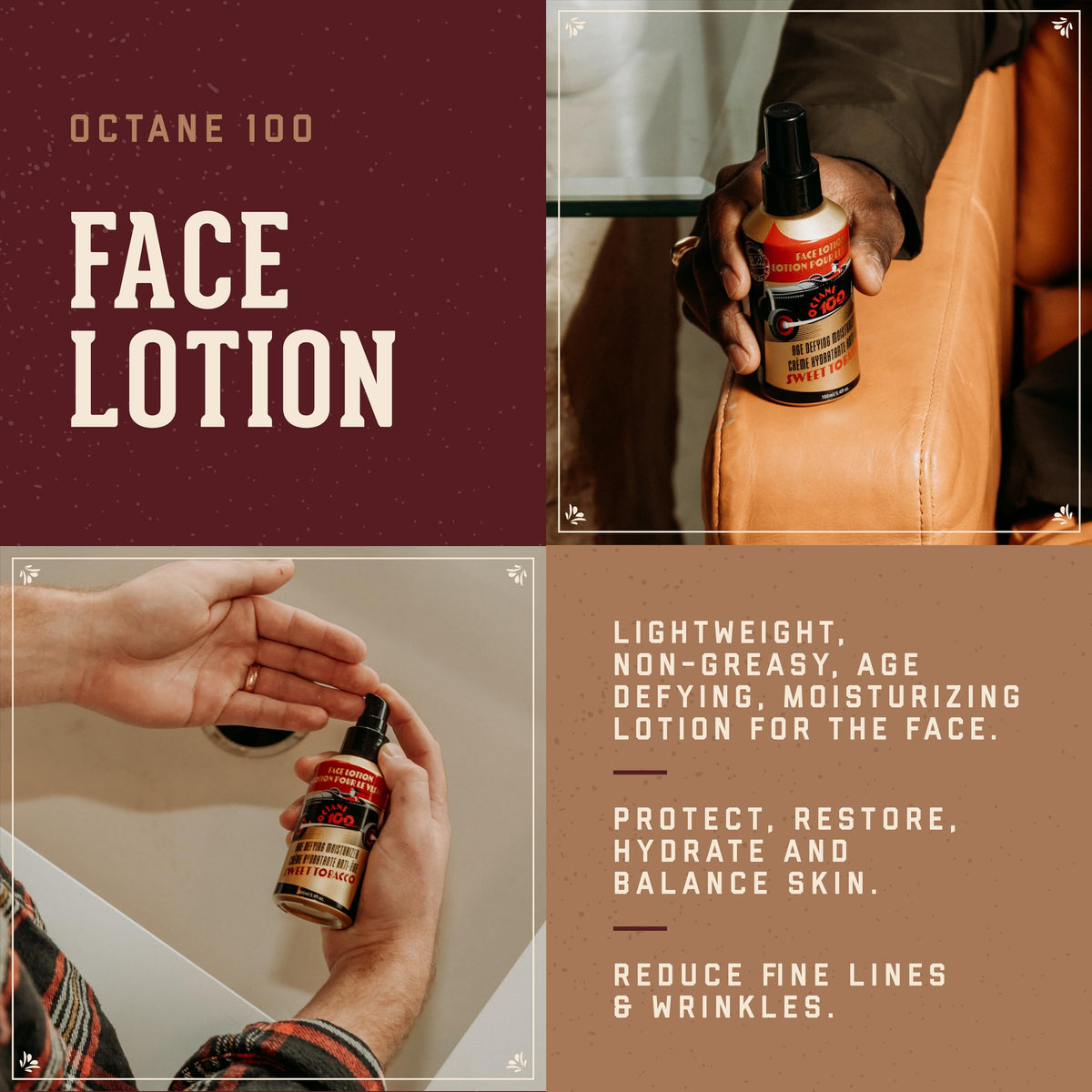 18.21 Man Made open cap and lotion texture demonstrating fast absorption benefit