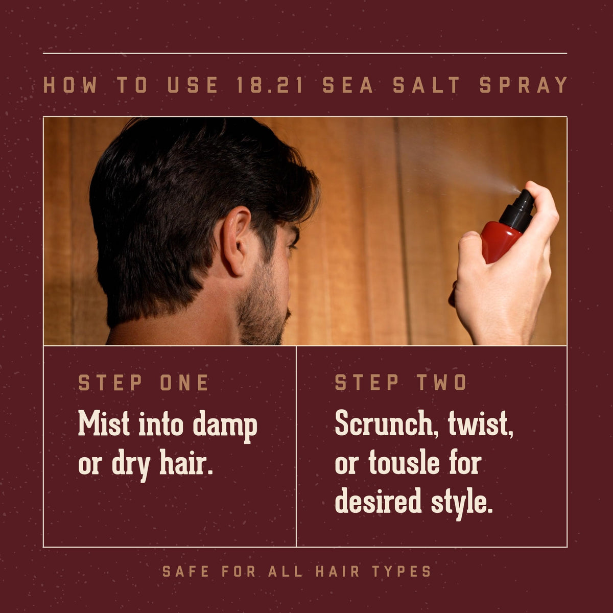 18.21 Man Made mist on hair texture giving beachy waves and volume benefit