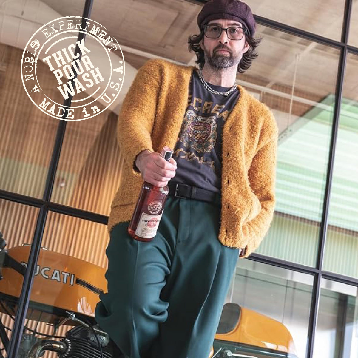 18.21 Man Made in-shower lifestyle shot showing efficient head-to-toe use benefit