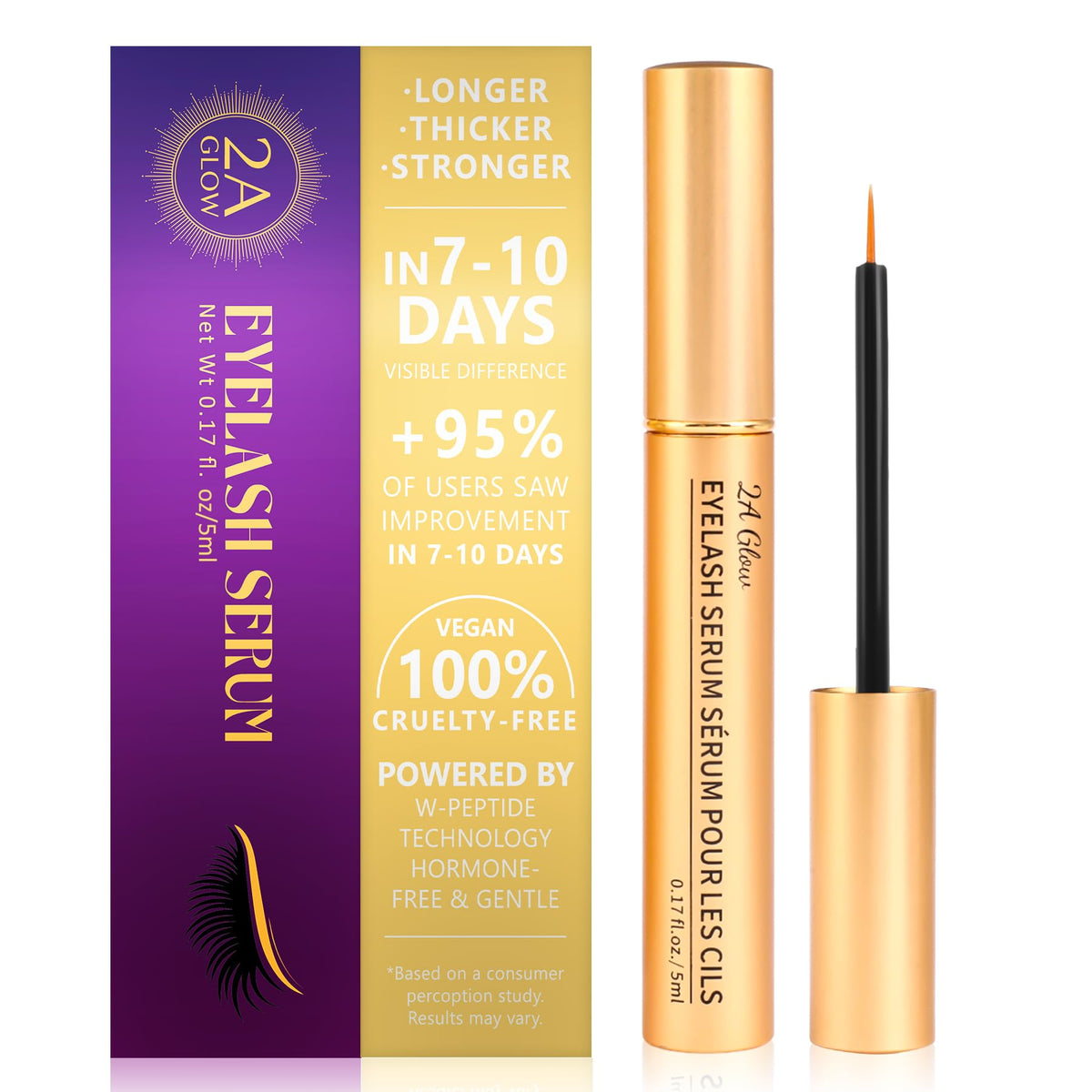 2A GLOW front packaging showing bottle and branding for instant recognition and benefit