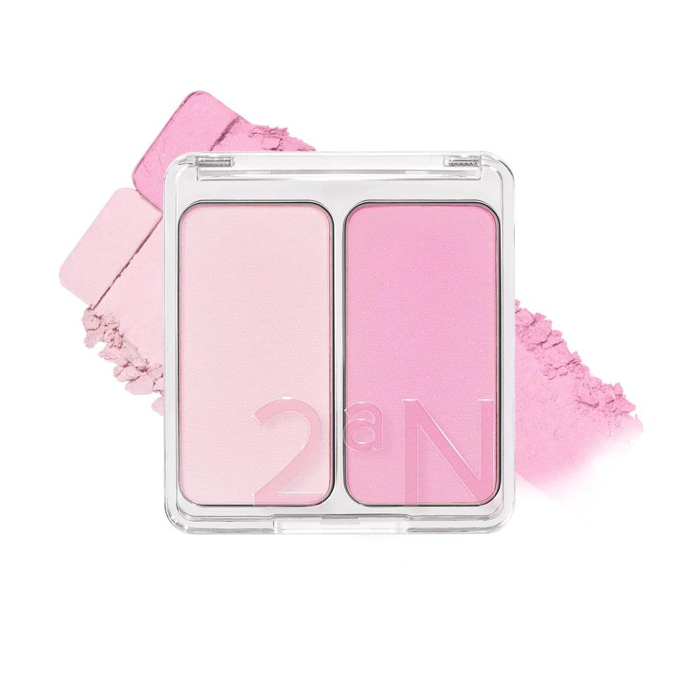 2aN compact front view showing sleek packaging and dual-tone blush benefit portable use