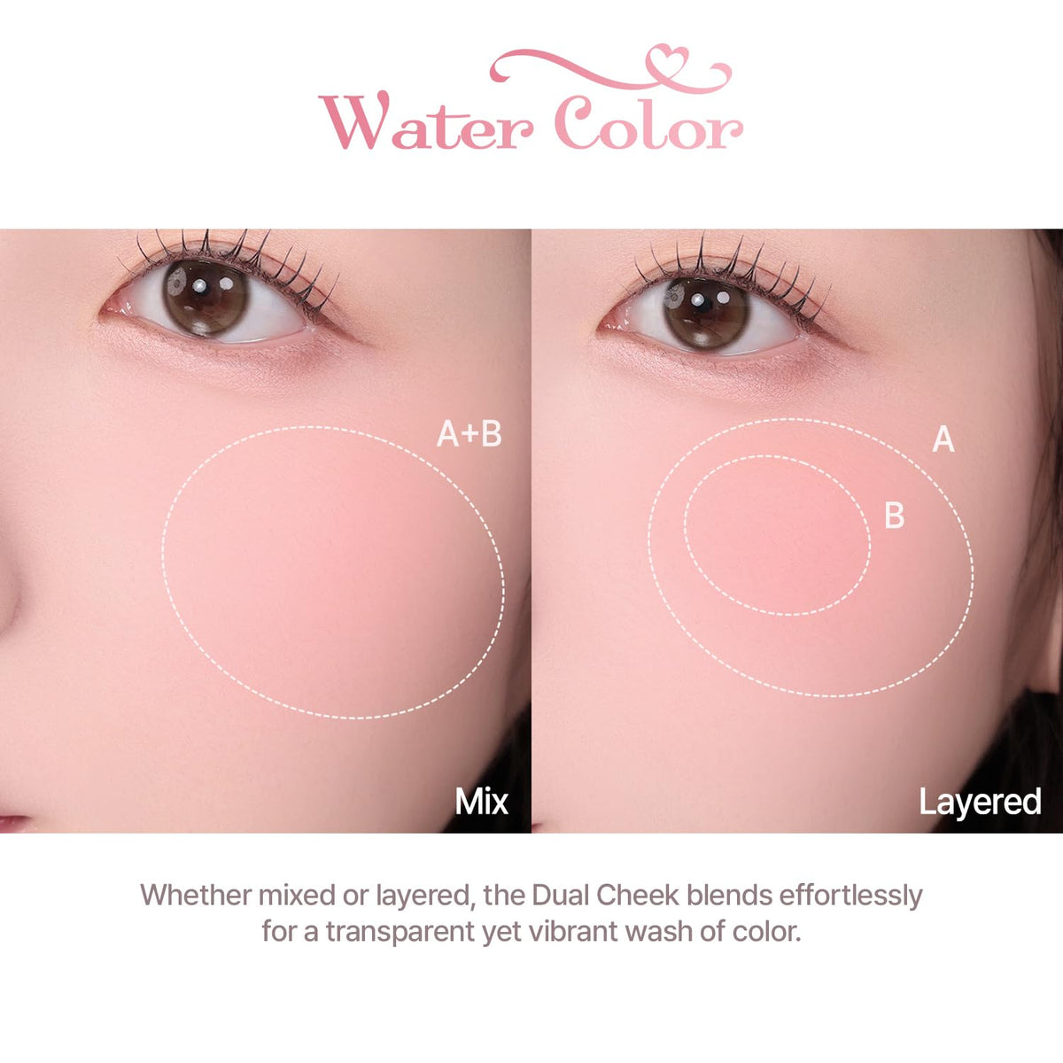 2aN modeled on cheeks demonstrating natural luminous flush and blendable finish