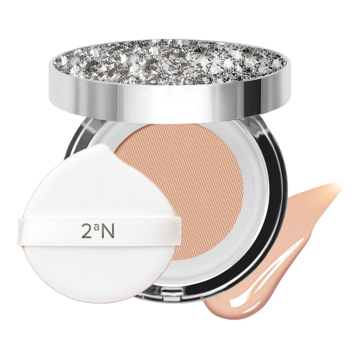 2aN front packaging showing compact and shade #23 — clear, travel-ready compact