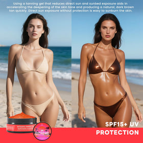 2Bmagic application on arm demonstrating immediate bronzer blend