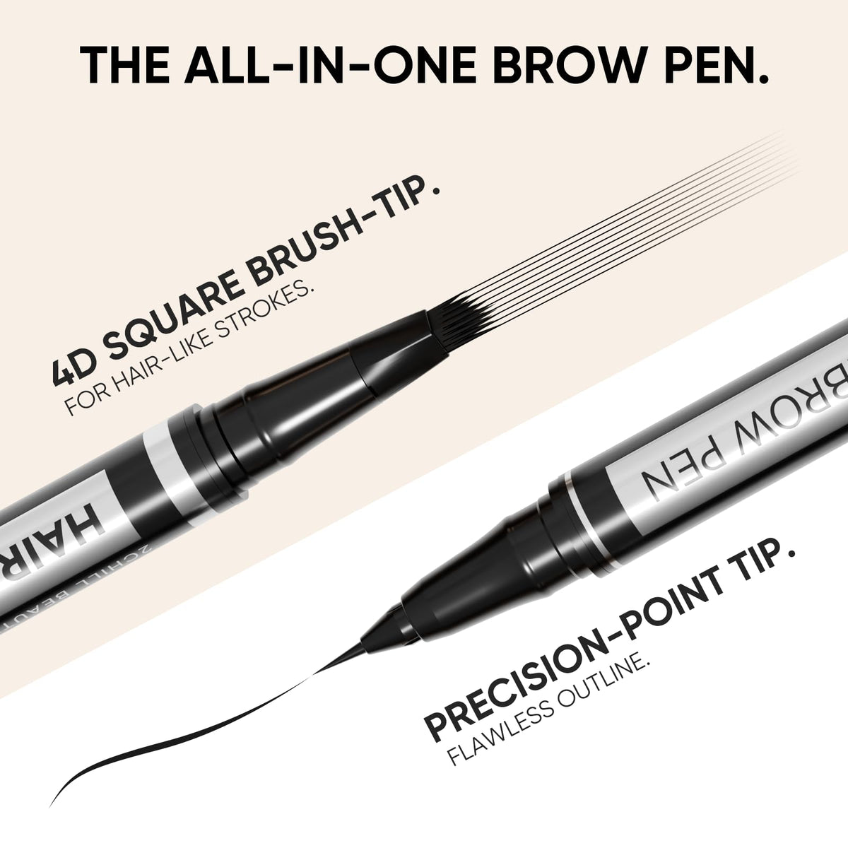 2CHILL 4D square brush-tip detail creating micro hair-like strokes benefit
