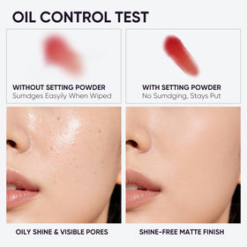 2CHILL product applied on model showing blurred pores and matte longevity benefit
