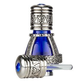 3 Arches USA cobalt vial front view showing elegant presentation and travel convenience
