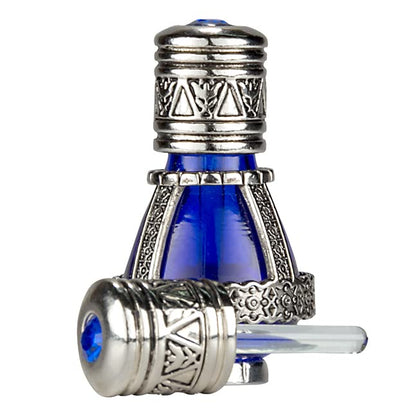3 Arches USA cobalt vial front view showing elegant presentation and travel convenience