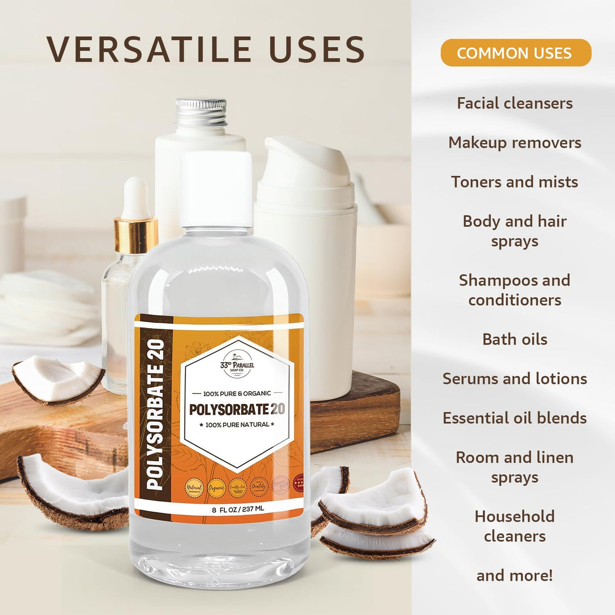 33RD PARALLEL SOAP CO. pouring liquid detail illustrating easy dispensing