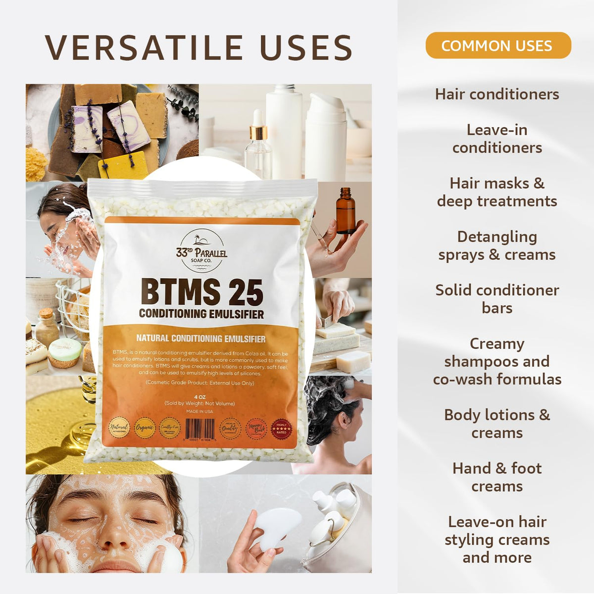 33RD PARALLEL BTMS‑25 powder texture closeup illustrating fine grain for easy melting