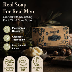 360Feel Bay Rum bar close-up texture highlighting creamy lather and natural oils