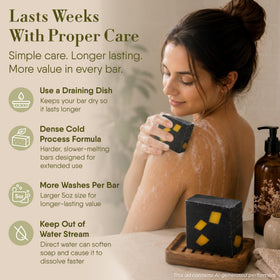 360Feel four soap bars arranged flatlay to display all included masculine fragrances