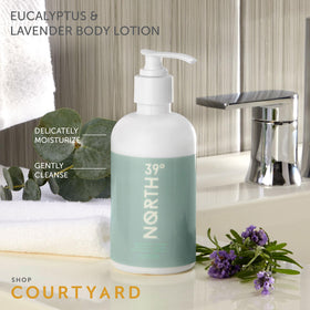 39° North pump dispensing lotion showing easy application benefit