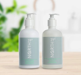 39° North close-up shampoo lather texture, demonstrates gentle cleansing benefit