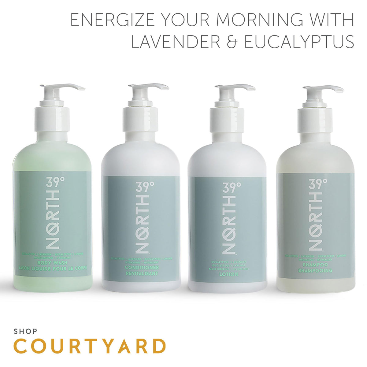 39° North label detail featuring Courtyard and Residence Inn mention and trusted benefit