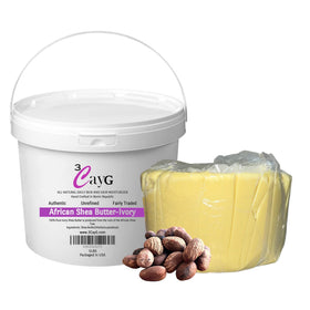 3CAYG ivory shea butter pail front shows bulk packaging and convenience