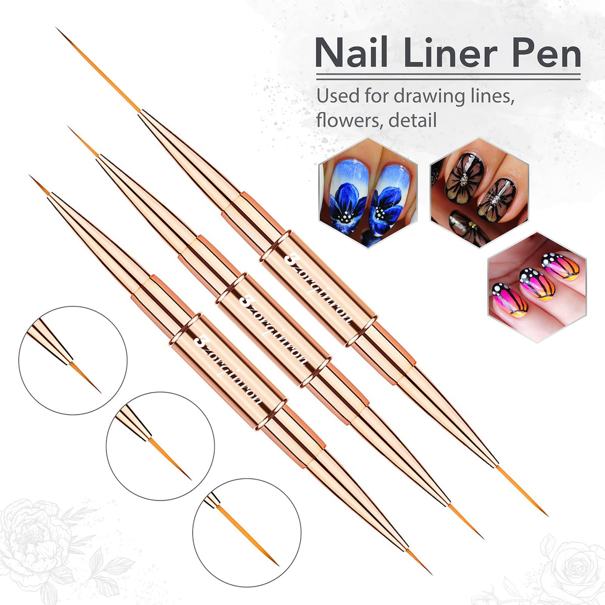 3zorqinron 3D brush forming small acrylic petals for textured nail accents