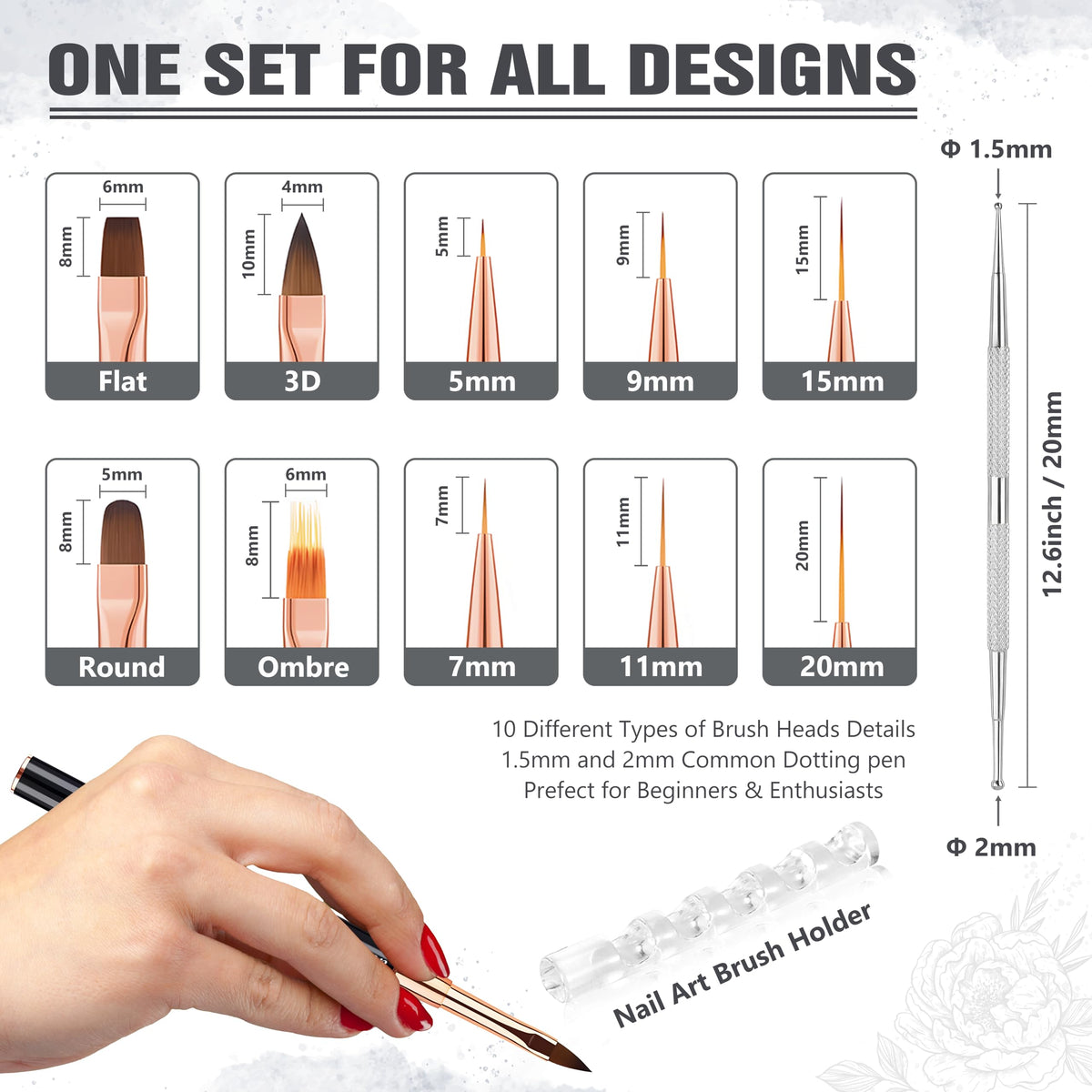 3zorqinron display of double-ended tips showing ten shapes for versatile design