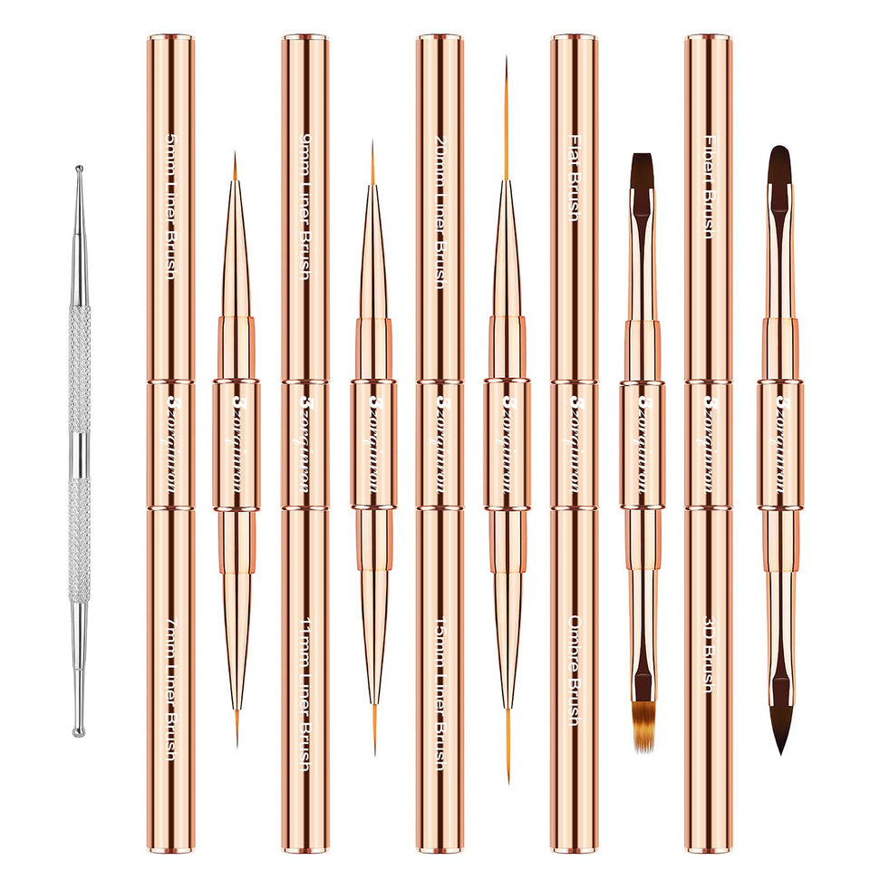 3zorqinron gold-handled brush set front view shows compact travel-ready kit benefit