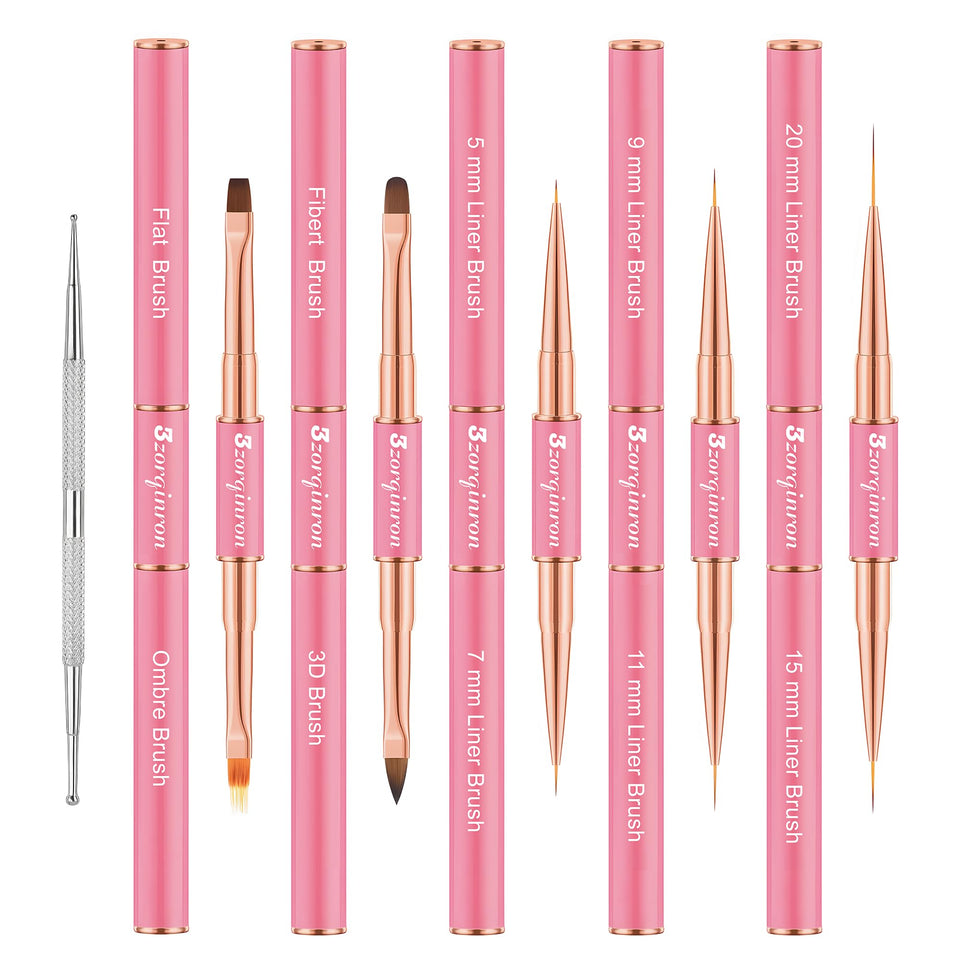 3zorqinron front packaging showing pink brush set and included caps
