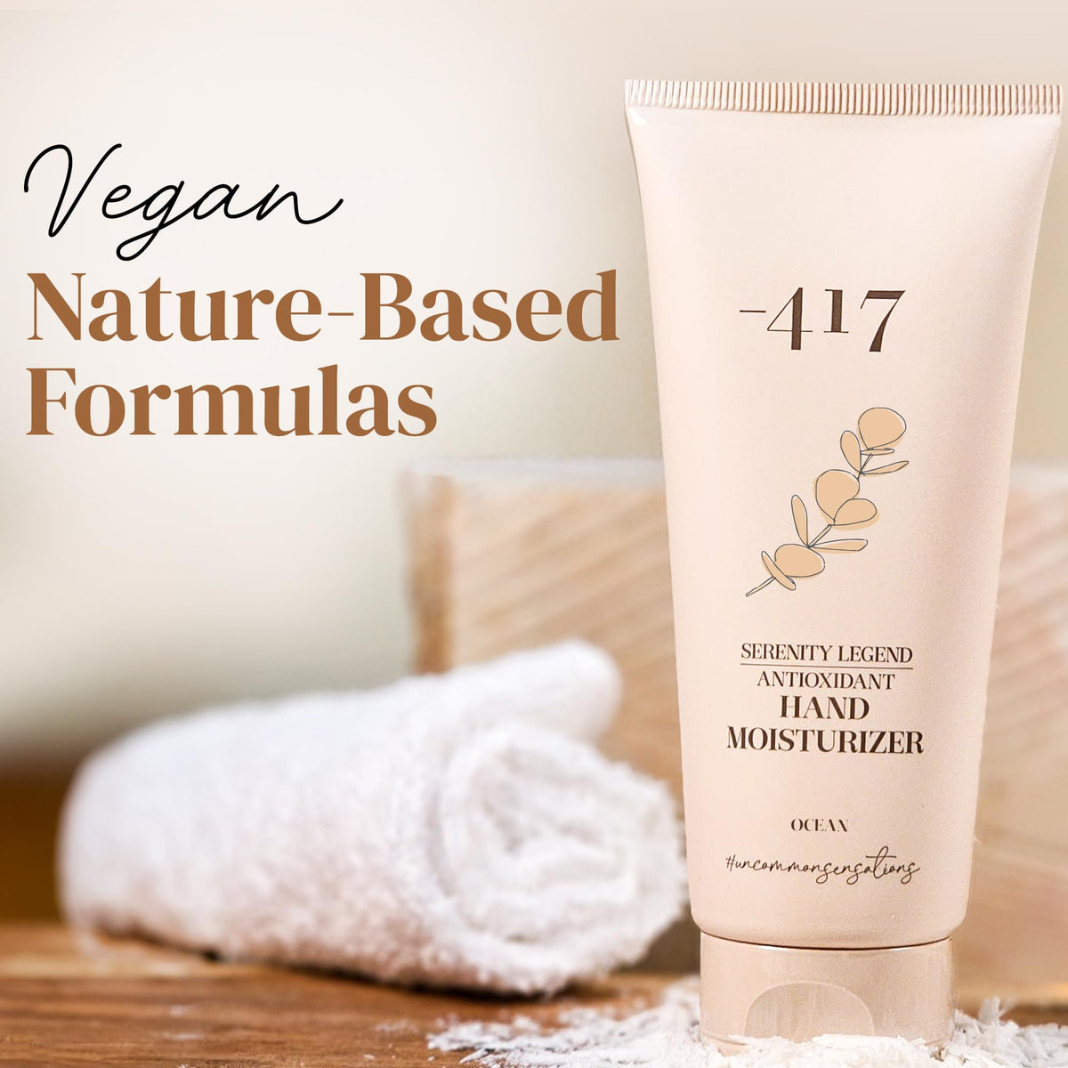 -417 hand cream in outdoor setting protecting hands from weather damage