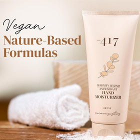 -417 hand cream in outdoor setting protecting hands from weather damage