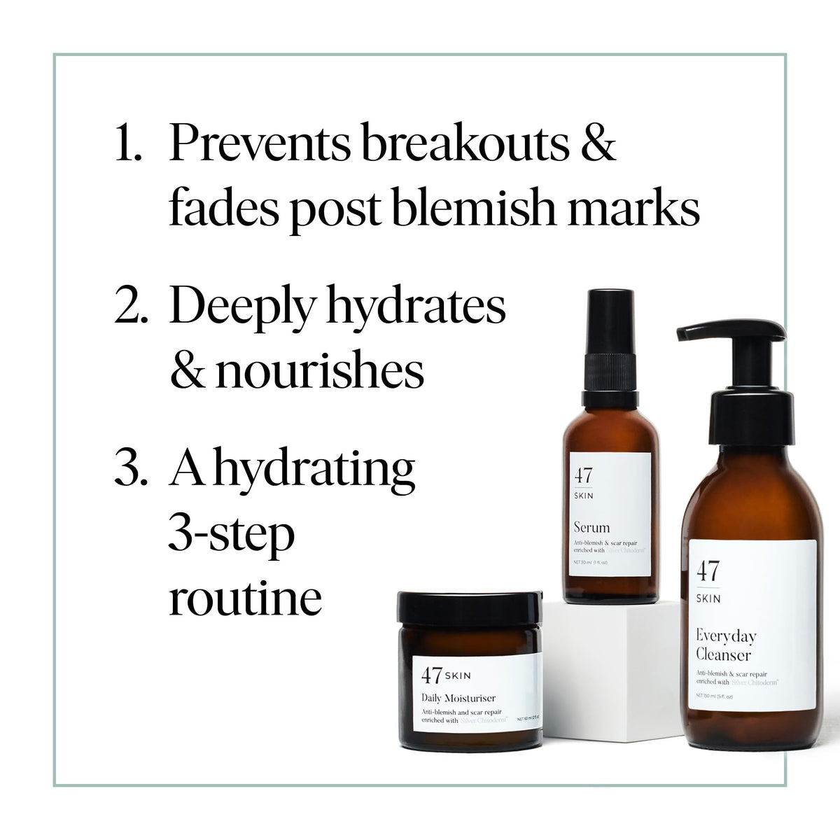 47 Skin cleanser in hand being dispensed to show gentle foaming action