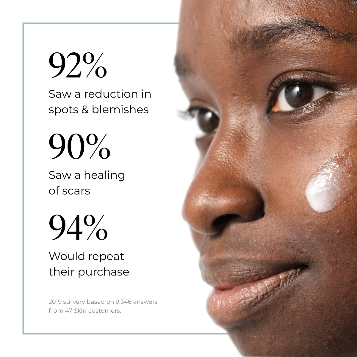 47 Skin applying serum to face demonstrating smooth application and layering benefit