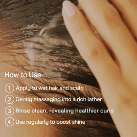 4U by Tia shampoo lather on wet hair demonstrating rich cleansing foam