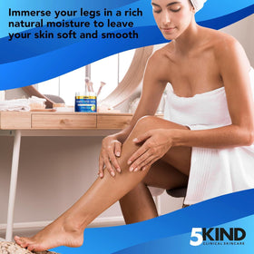 5kind clinical skincare lifestyle shot of woman with smooth legs showing confidence benefit