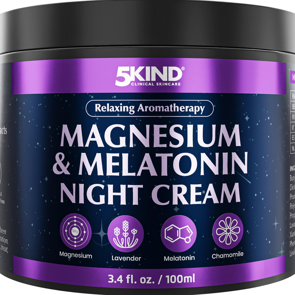 5kind clinical skincare front packaging showing sleep cream jar and label benefits