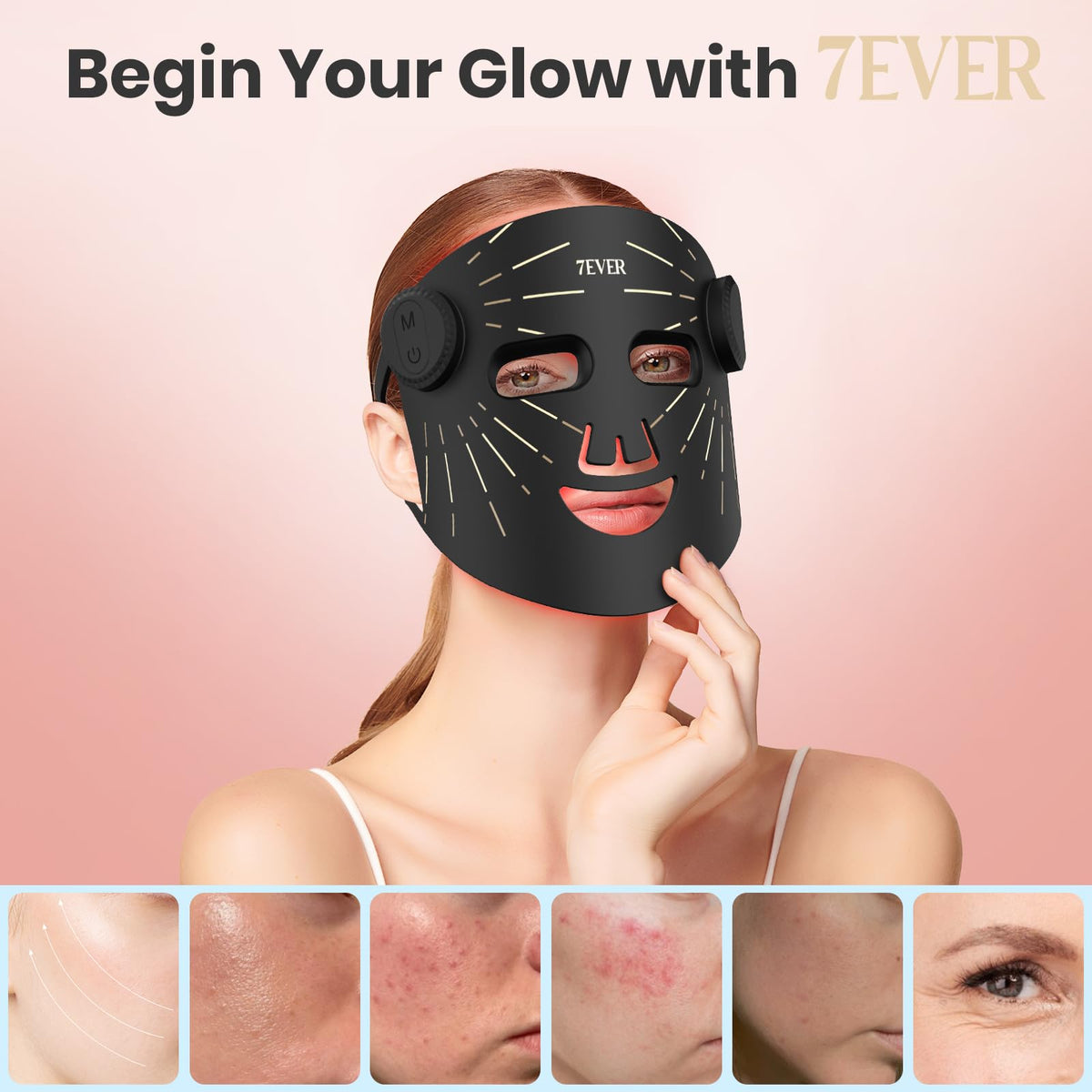 7ever close-up of LED beads and mask texture highlighting dense diode layout for even coverage